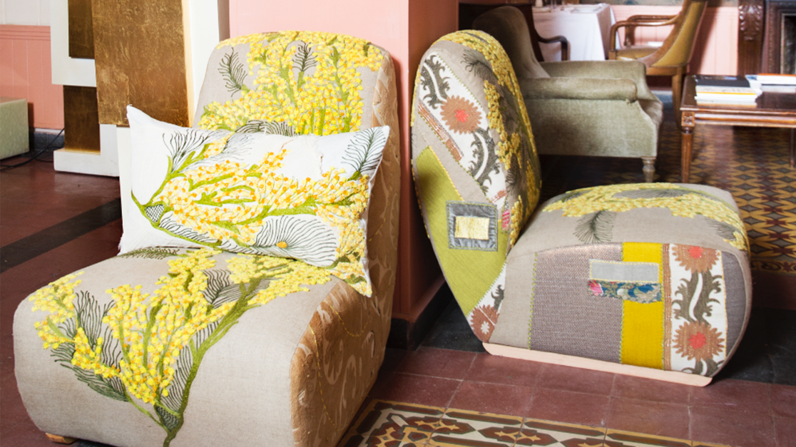Bokja Cushions mimosa embroidered